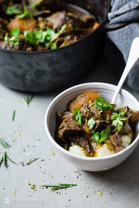Beef Stew with Herby Dumplings (low-carb, keto, paleo) Keto Beef Stew with Herby Dumplings
