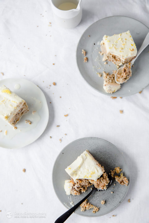 Low-Carb Carrot, Zucchini & Lemon Curd Poke Cake (low-carb, gluten-free, primal) Low-Carb Carrot & Lemon Curd Poke Cake