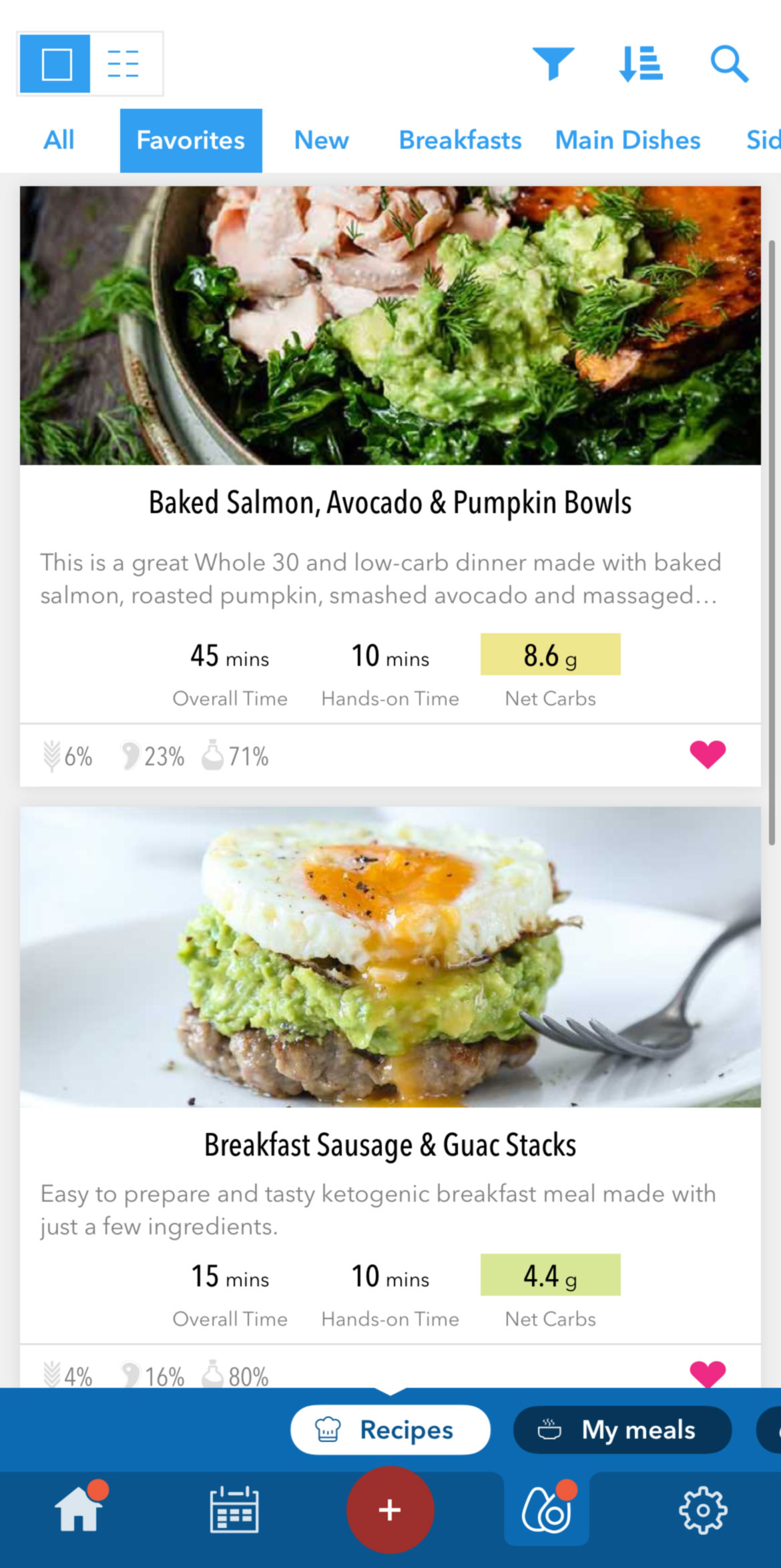 KetoDiet App Feature: Recipes