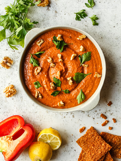 Muhammara - How to Make Roasted Red Pepper Dip